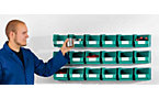 Riel para enganchar con cajas visualizables