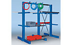 Suporte de estante de braços, construção semipesada