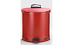 Safety disposal can, self-closing lid