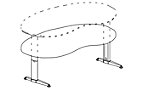 Dynamix - Bureautafel met C-vormig onderstel