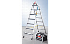 Professional aluminium step ladder, double sided access