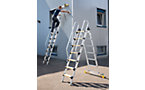 Safety hinged ladder
