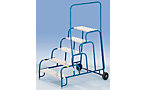 Safety machine steps with aluminium steps, ribbed