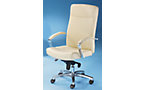 Poltroncina girevole in pelle