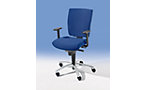 Siège de bureau pivotant, mécanisme synchrone, assise coulissante