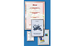 Folding display frame with aluminium profile, anodised in silver