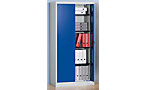 Steel cupboard with retracting doors