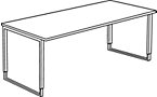 Christine - Desk with stainless steel runner frame