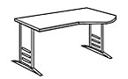 Tino - Euro PC desk with C-foot frame