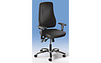 Office swivel chair with comfortable upholstered seat and synchronous mechanism