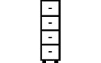 Suspension file cabinet, bar handles
