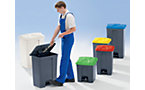 Collecteur de déchets à pédale, en plastique