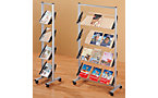 Brochure rack with acrylic shelves