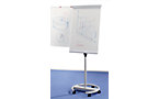 Vario flip chart, round designer base with castors
