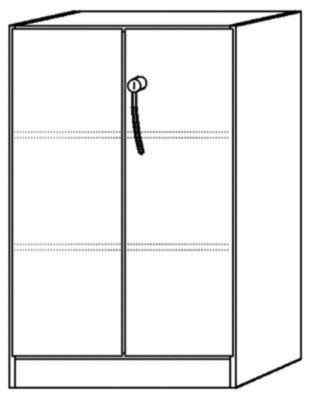 Fl&uuml;gelt&uuml;renschrank - 2 Fachb&ouml;den, HxBxT 1270 x 800 x 420 mm lichtgrau Preisvergleich