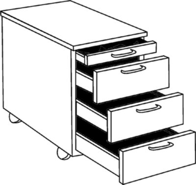 Rollcontainer - Utensilienschub, 3 Materialsch&uuml;be lichtgrau Preisvergleich