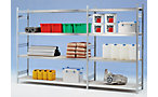 Wide span boltless shelf unit chipboard panels