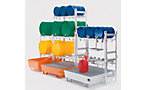 Stacking frame for drum shelving