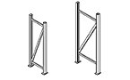 Wide span shelving uprights, zinc plated