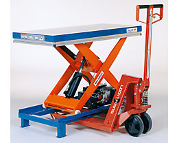 With pallet truck attachment (accessory available on request)