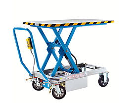 With electro-hydraulic lift and elastic tyres