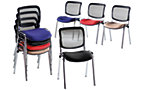 Stapelstoel met textielbekleding