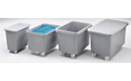 Mobile square polyethylene containers