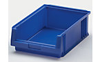 Open fronted storage bin made of polypropylene