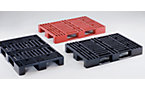 Industrial plastic pallet, perforated deck