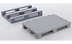 Multi-purpose plastic pallet, with steel insert