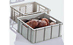 Euro size stacking container made of PP suitable for foodstuffs