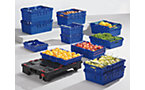 Stacking container made of polypropylene