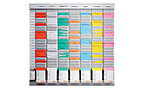 Planning avec fiches en T, semainier, 8 modules de 24 fentes chacun