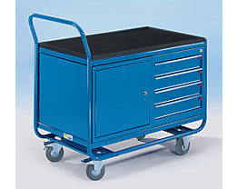 With non-marking solid rubber tyres