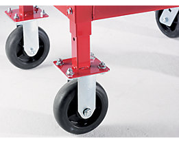 <b>Chemical and water resistant castors</b><br/>For optimum shock absorbency and protection of floors