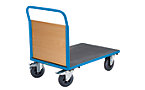 Platform truck with 1 full height end panel made of plywood