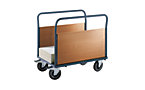 Platform truck with 2 full height, longitudinal wooden panels