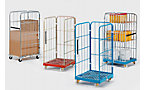 Roll container with 3 wire mesh sides