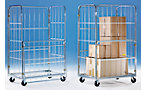 Roll container with folding front panel