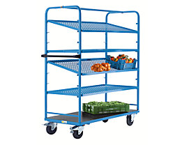 With wire mesh shelves