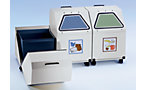 3-piece collection station for recyclable waste, mobile