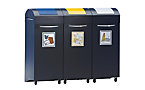 Recyclable waste collector made of sheet steel, fire-extinguishing