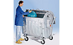 Bulk waste container made of zinc plated sheet steel, to EN 840