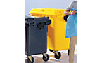 Large plastic waste container to EN 840