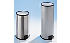 Designer pedal bin with lid closing mechanism