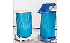 Hygienic waste sack holder with pedal, made of plastic