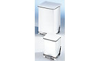 Industrial pedal bin made of sheet steel