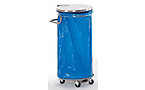 Mobile waste collector with pedal, made of stainless steel