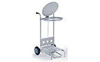 Mobile waste collector with pedal, made of steel