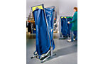 Recyclable materials collector system for 120 litre sacks, aluminium/plastic
